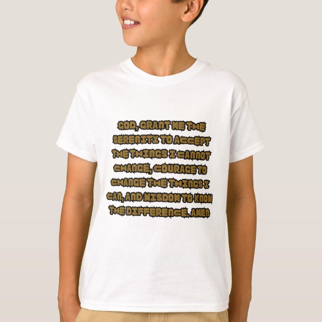 Faith Based Serenity Prayer Quote Boy's T-Shirt (Front)