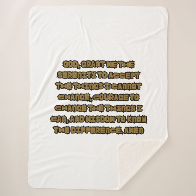 Faith Based Serenity Prayer Quote Sherpa Blanket (Front)
