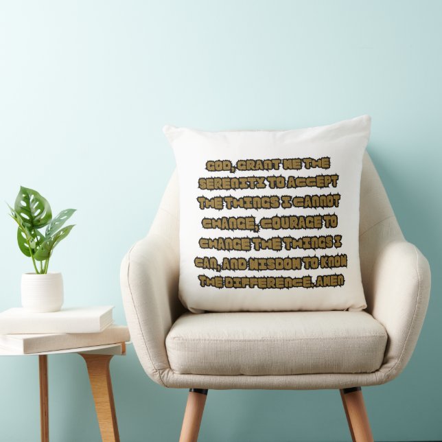 Faith Based Serenity Prayer Quote Throw Pillow (Chair)