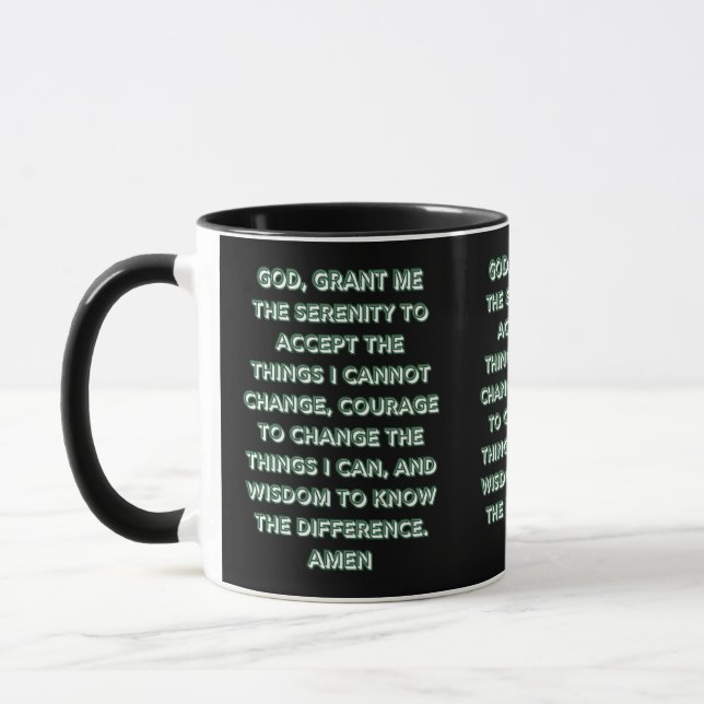 Faith Based Serenity Prayer Two-Tone Mug (Left)