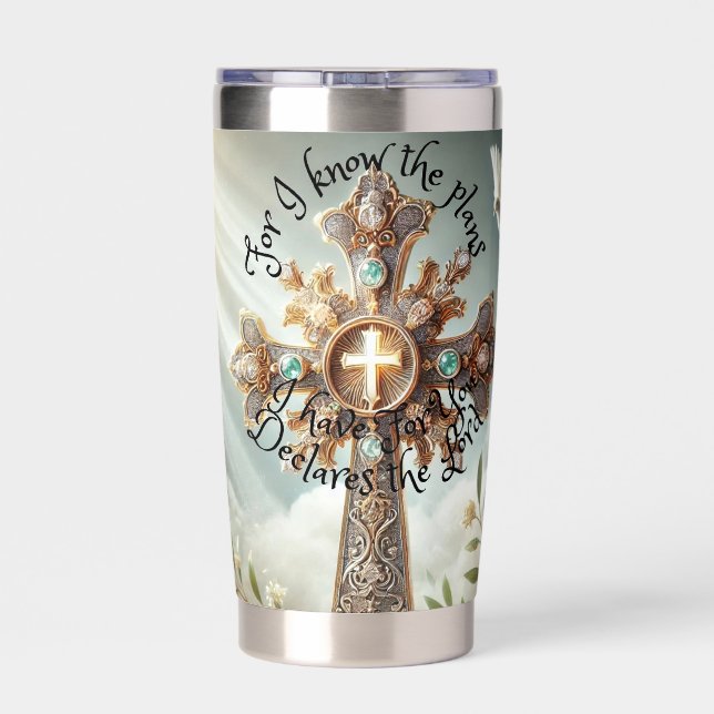 Faith Based Water Bottle Insulated Tumbler (Back)
