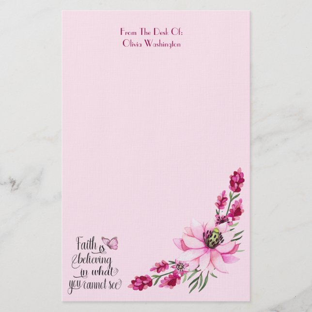 Faith Believing Stationery (Front)