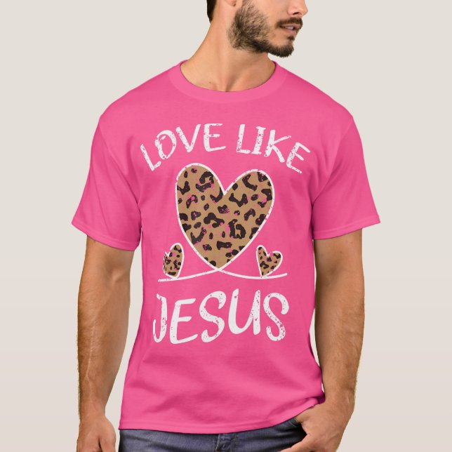 Faith Bible Blessed Christian Cheeta Leopard Love  T-Shirt (Front)