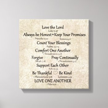 Faith (bible Verse) And Family Rules Canvas Print by Christian_Quote at Zazzle