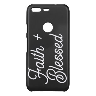 Faith + Blessed black white  Uncommon Google Pixel Case