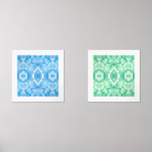 Faith Blue and Green Abstract Watercolor Art