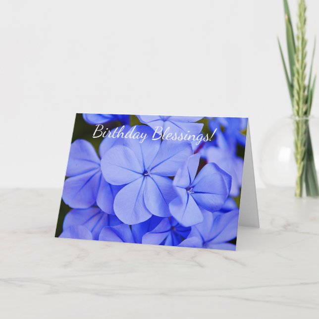 Faith Blue Flowers Birthday Card (Front)
