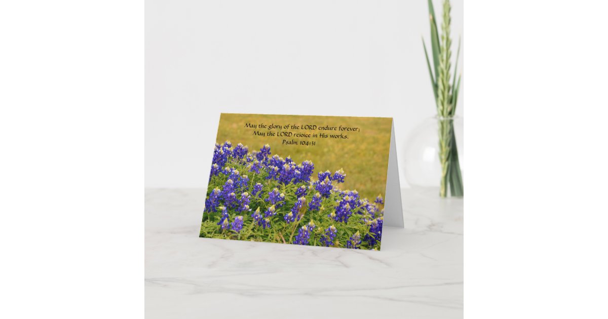 Faith Bluebonnet Bible Verse Note Card | Zazzle