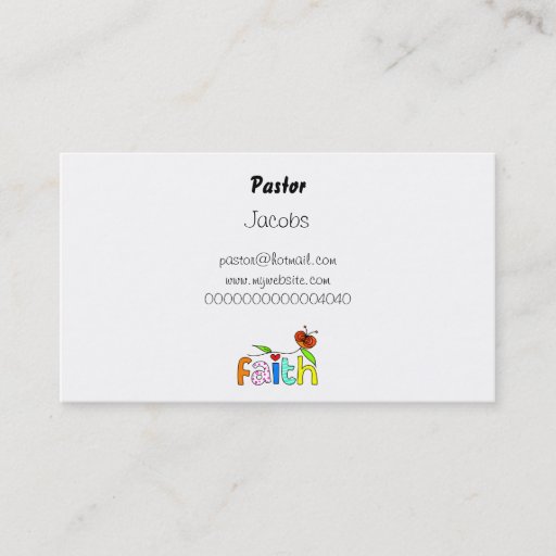 Customizable Faith, Business Card