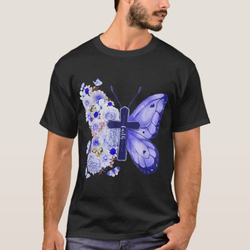 Faith Butterfly Christian Cross Jesus Christian Wo T_Shirt