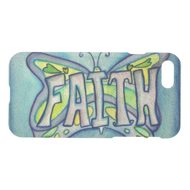 Faith Butterfly Inspirational Word iPhone 7 Case (Back Horizontal)