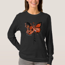 Faith Butterfly Orange Ribbon Copd Awareness T-Shirt