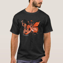 Faith Butterfly Orange Ribbon Copd Awareness T-Shirt