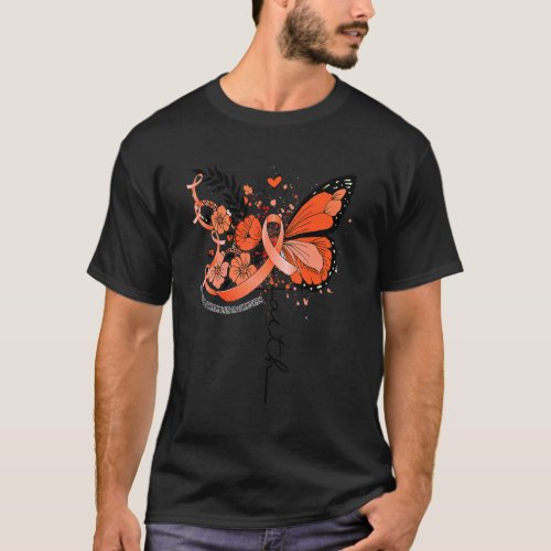 Faith Butterfly Orange Ribbon Multiple Sclerosis A T_Shirt