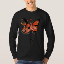 Faith Butterfly Orange Ribbon Multiple Sclerosis A T-Shirt