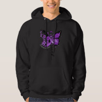 Faith Butterfly Purple Ribbon Alzheimer's Awarenes Hoodie
