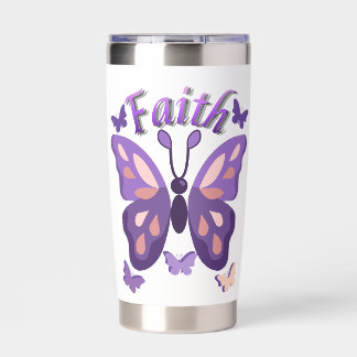 Faith Butterfly Travel Tumbler