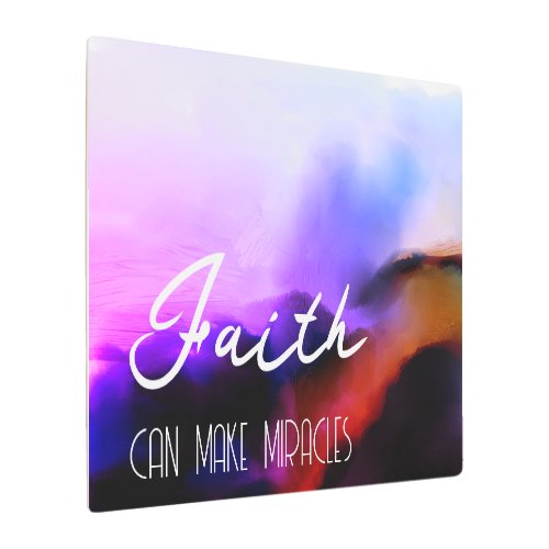 Faith Can Make Miracles Ombre Pink Purple Cliff Metal Print