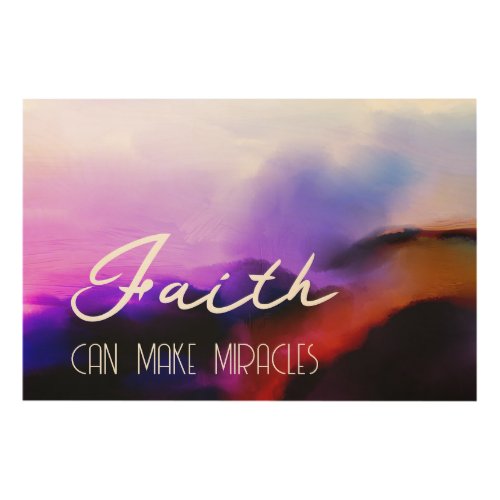 Faith Can Make Miracles Ombre Pink Purple Cliff Wood Wall Art