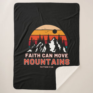 Faith Can Move Mountains Bible Sherpa Blanket