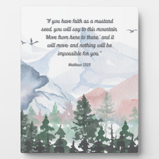 Faith Can Move Mountains Bible Verse Art 8x10 Plaque