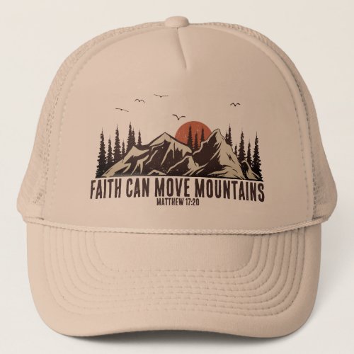 Faith Can Move Mountains Bible Verse Christian Trucker Hat