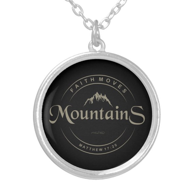 Faith can move mountains Bible Verse Necklace (Front)