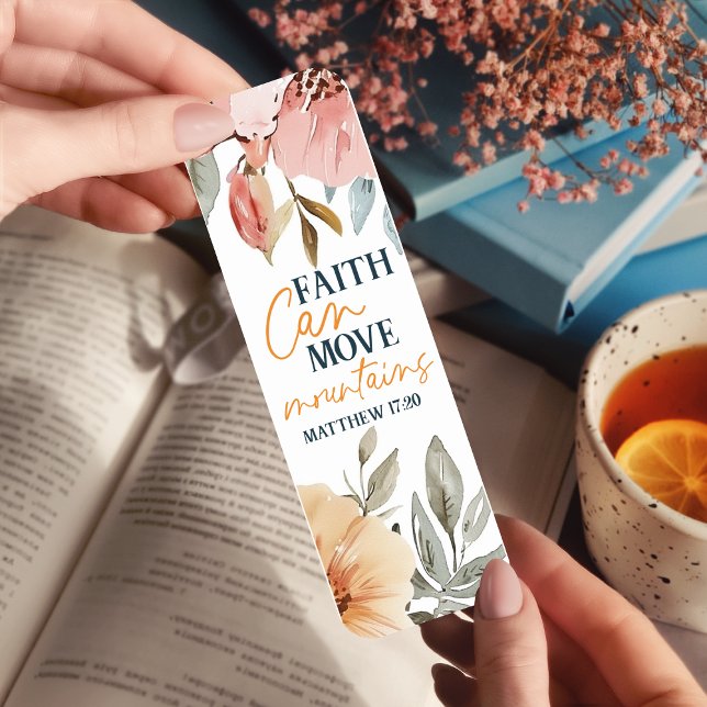 Faith can move Mountains Botanical Christian  Bookmarks (Creator Uploaded)