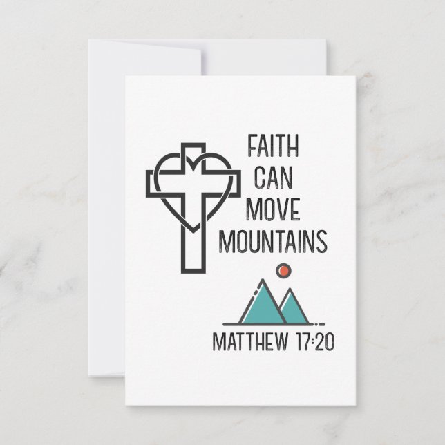 Faith Can Move Mountains Christian Bible Quote (Front)