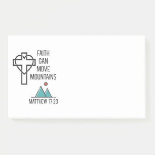 Faith Can Move Mountains Christian Bible Quote Post-it Notes