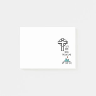 Faith Can Move Mountains Christian Bible Quote Post-it Notes