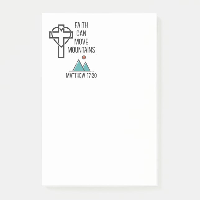 Faith Can Move Mountains Christian Bible Quote Post-it Notes (Front)