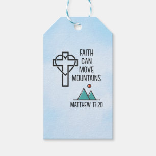 Faith Can Move Mountains Christian Biblical Quote Gift Tags