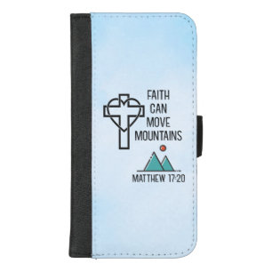 Faith Can Move Mountains Christian Biblical Quote iPhone 8/7 Plus Wallet Case