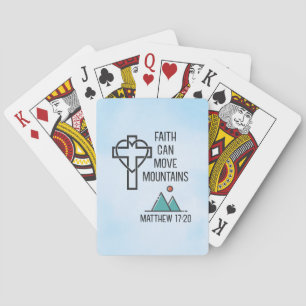 Faith Can Move Mountains Christian Biblical Quote Poker Cards