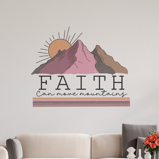 Faith Can Move Mountains Christian Quote Jesus Wall Decal (Creator Uploaded)