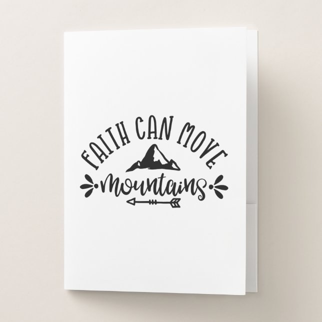 Faith Can Move Mountains Faith Hope Love Pocket Folder (Front)