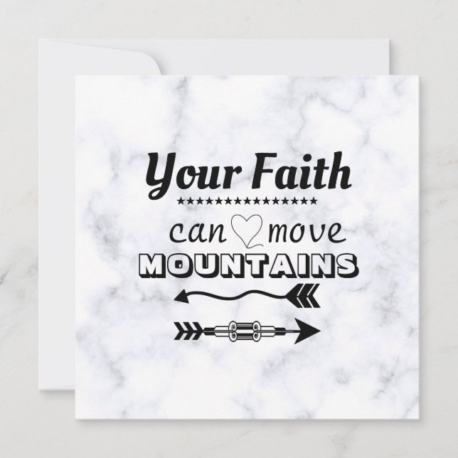 Faith Can Move Mountains Inspirational Flat Card (Front)