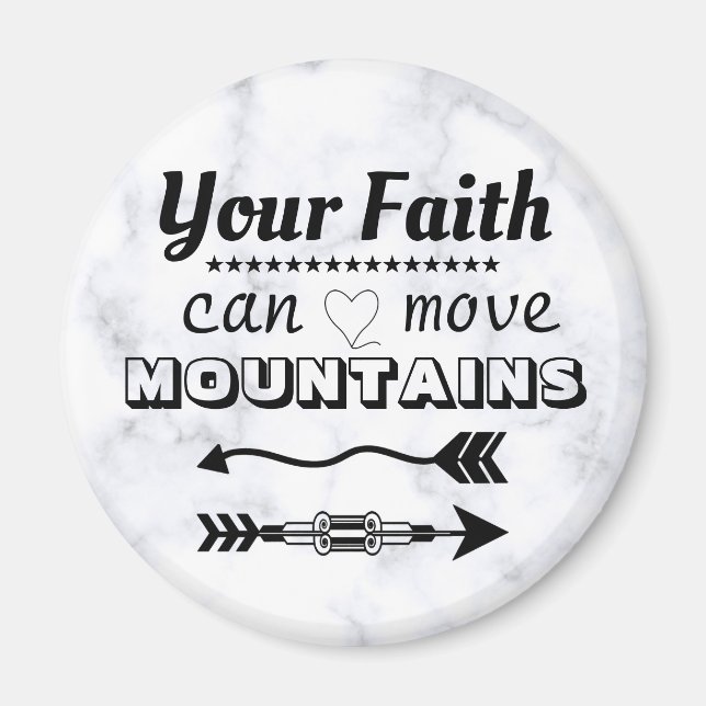 Faith Can Move Mountains Inspirational Magnet (Front)
