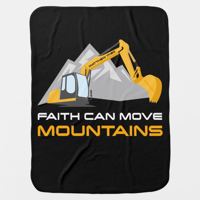 Faith Can Move Mountains – Kids & Adult Christian  Baby Blanket (Front)