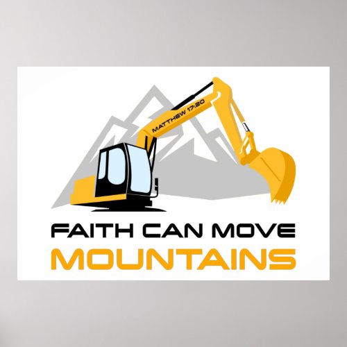 Faith Can Move Mountains  Kids  Adult Christian  Poster