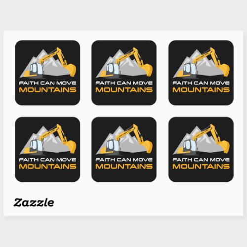 Faith Can Move Mountains â Kids  Adult Christian  Square Sticker