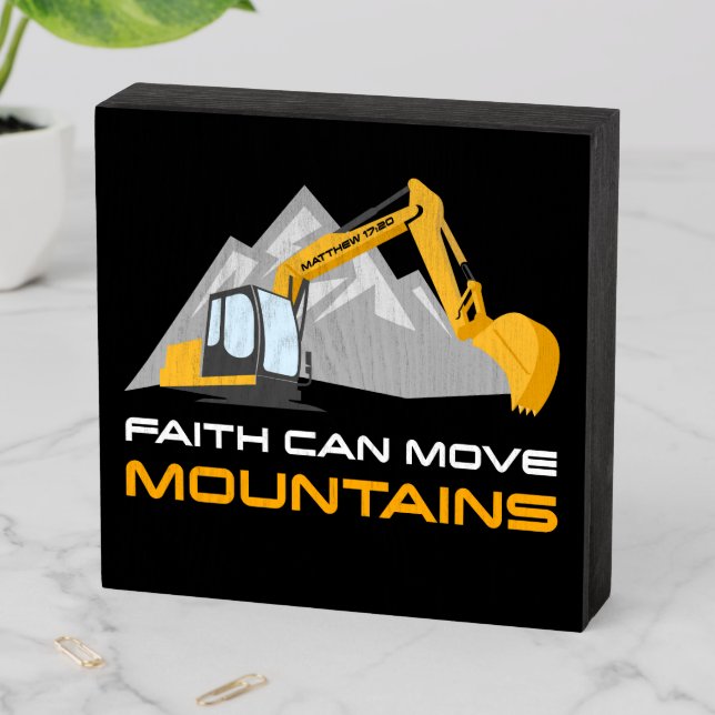 Faith Can Move Mountains – Kids & Adult Christian  Wooden Box Sign (In Situ Horizontal)