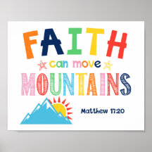 Faith Can Move Mountains Kids Scripture Art