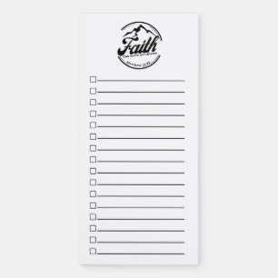 Faith Can Move Mountains - Lined and Checkboxes Magnetic Notepad