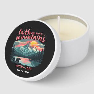 Faith Can Move Mountains Matthew 17:20 Bible Verse Mini Candle Favors
