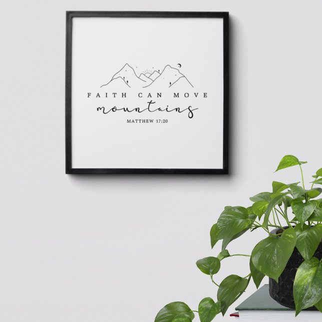 Faith Can Move Mountains Peel And Stick Photo Tile (Display your faith with this elegant and inspirational wall tile.)