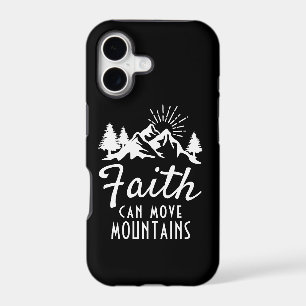 Faith Can Move Mountains Quote Inspirational Black iPhone 17 Case