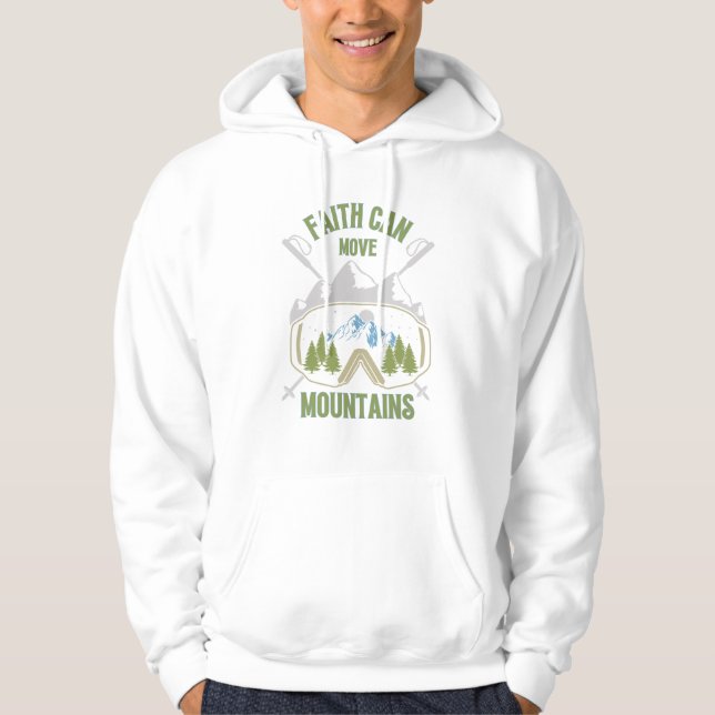 Faith Can Move Mountains Quote Men's  Hoodie (Front)