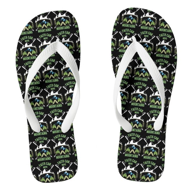 Faith Can Move Mountains Quote Unisex Flip Flops (Footbed)